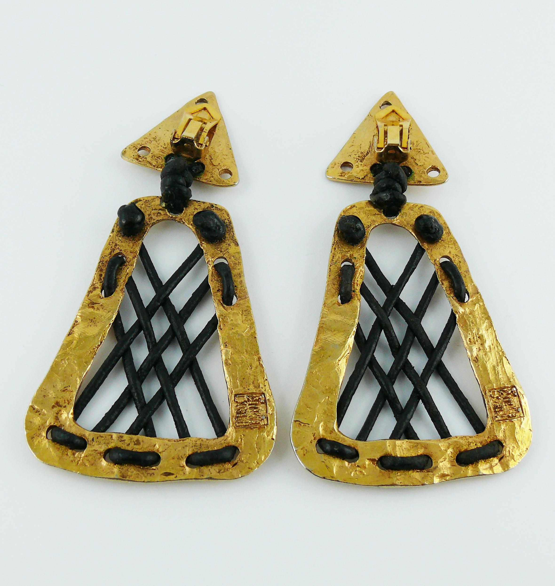 Alexis Lahellec Vintage Massive Tribal African Inspired Dangling Earrings 2