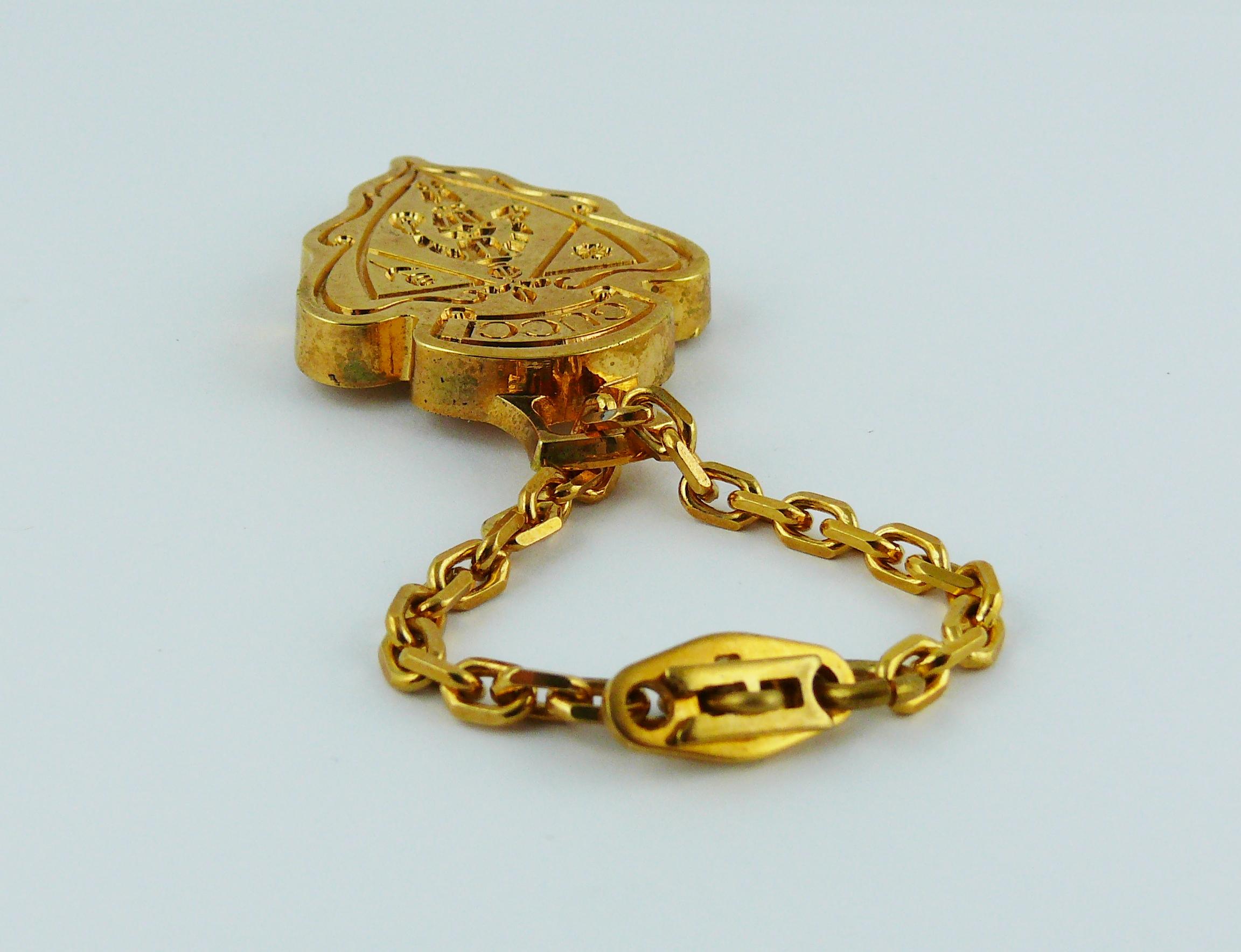 Gucci Vintage Gold Toned Crest Accessory 1