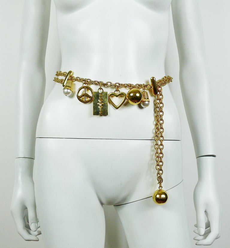 Moschino Vintage Iconic Charm Tiered Belt Necklace at 1stDibs