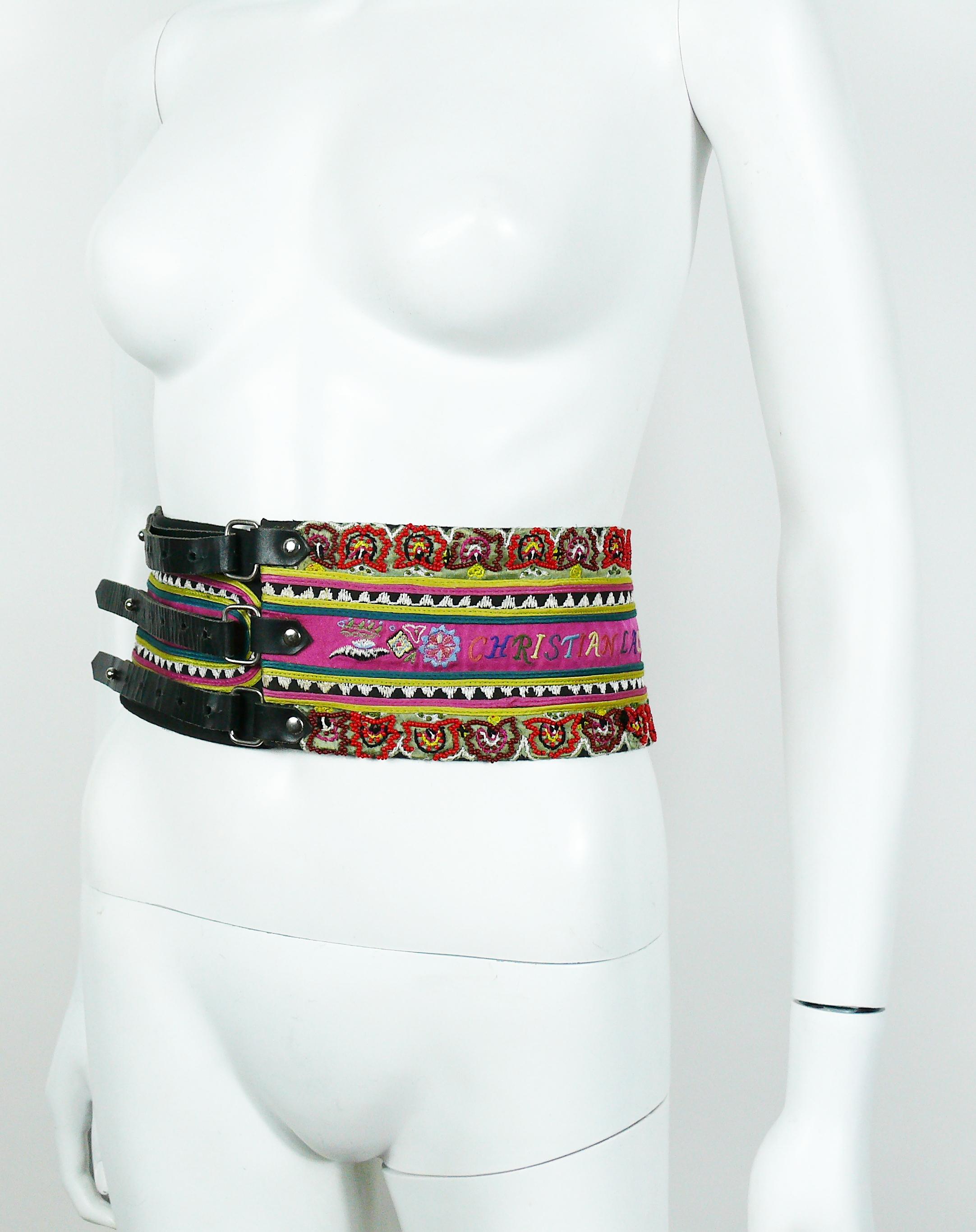 Women's Christian Lacroix Vintage Ethnic Inspired Wide High Waist Belt