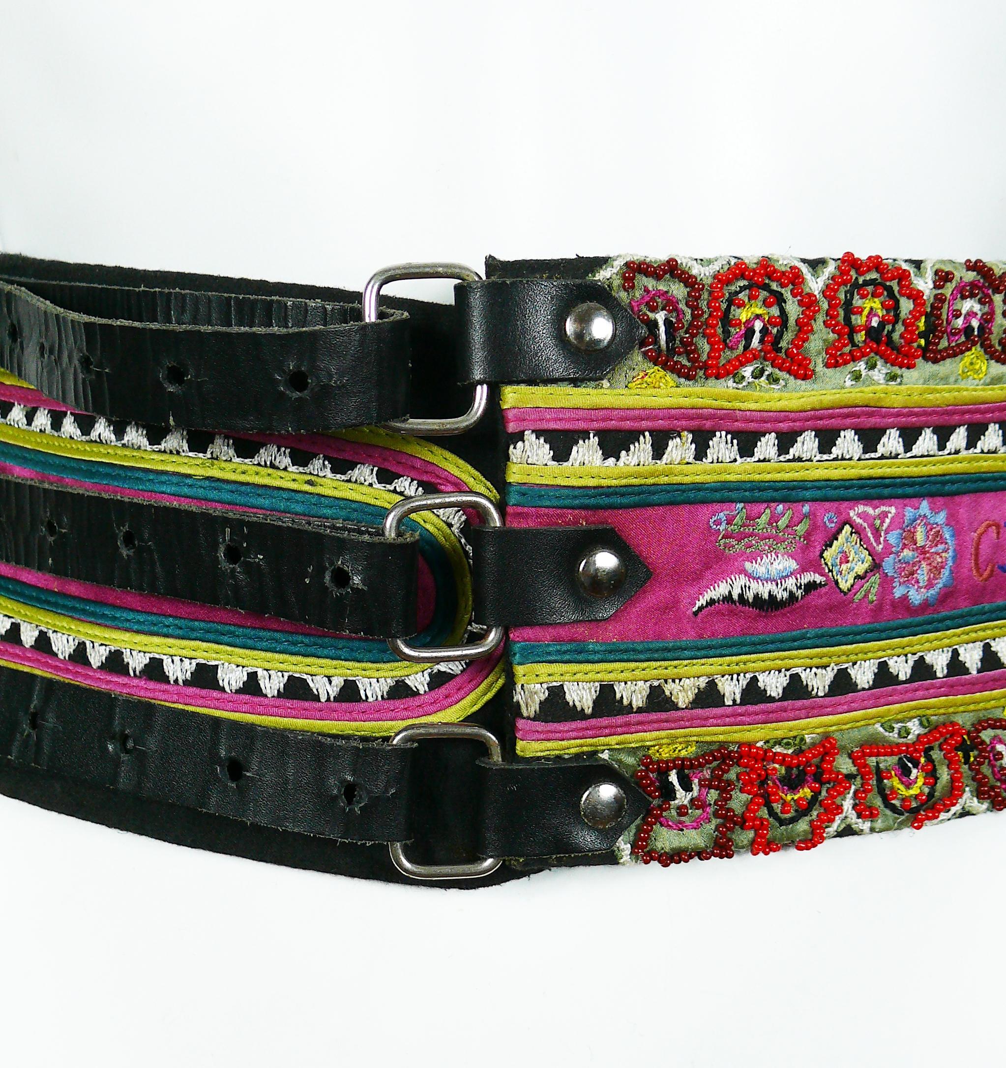 Christian Lacroix Vintage Ethnic Inspired Wide High Waist Belt In Fair Condition In Nice, FR