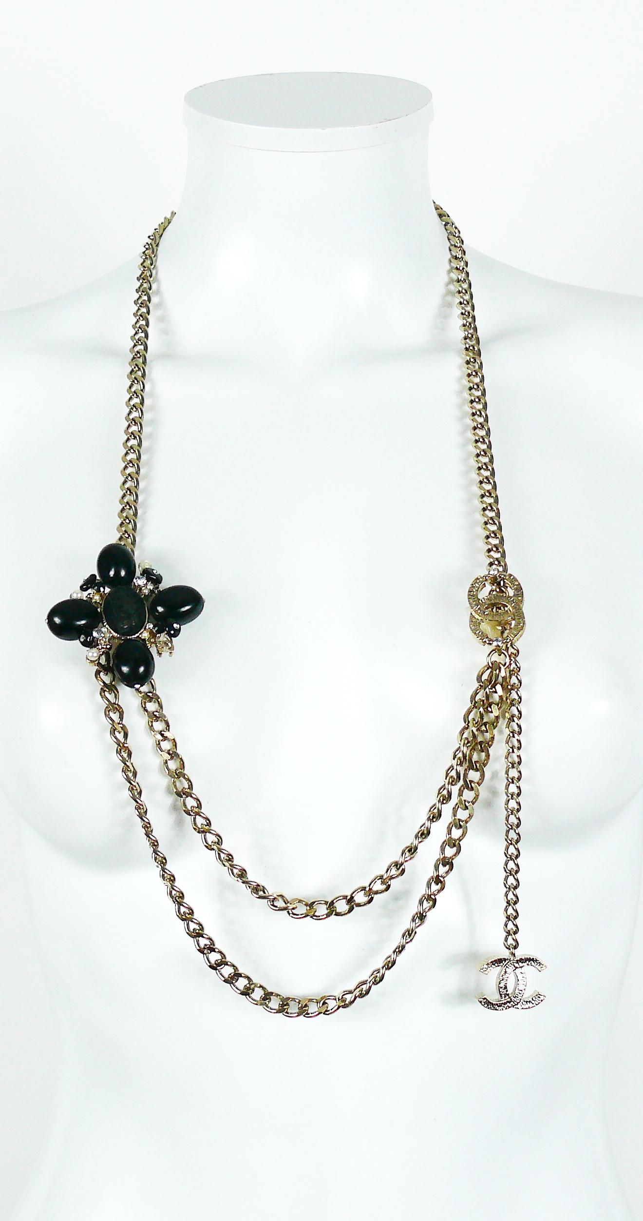 Chanel 2005 Clover and CC Chain Link Belt Necklace 2