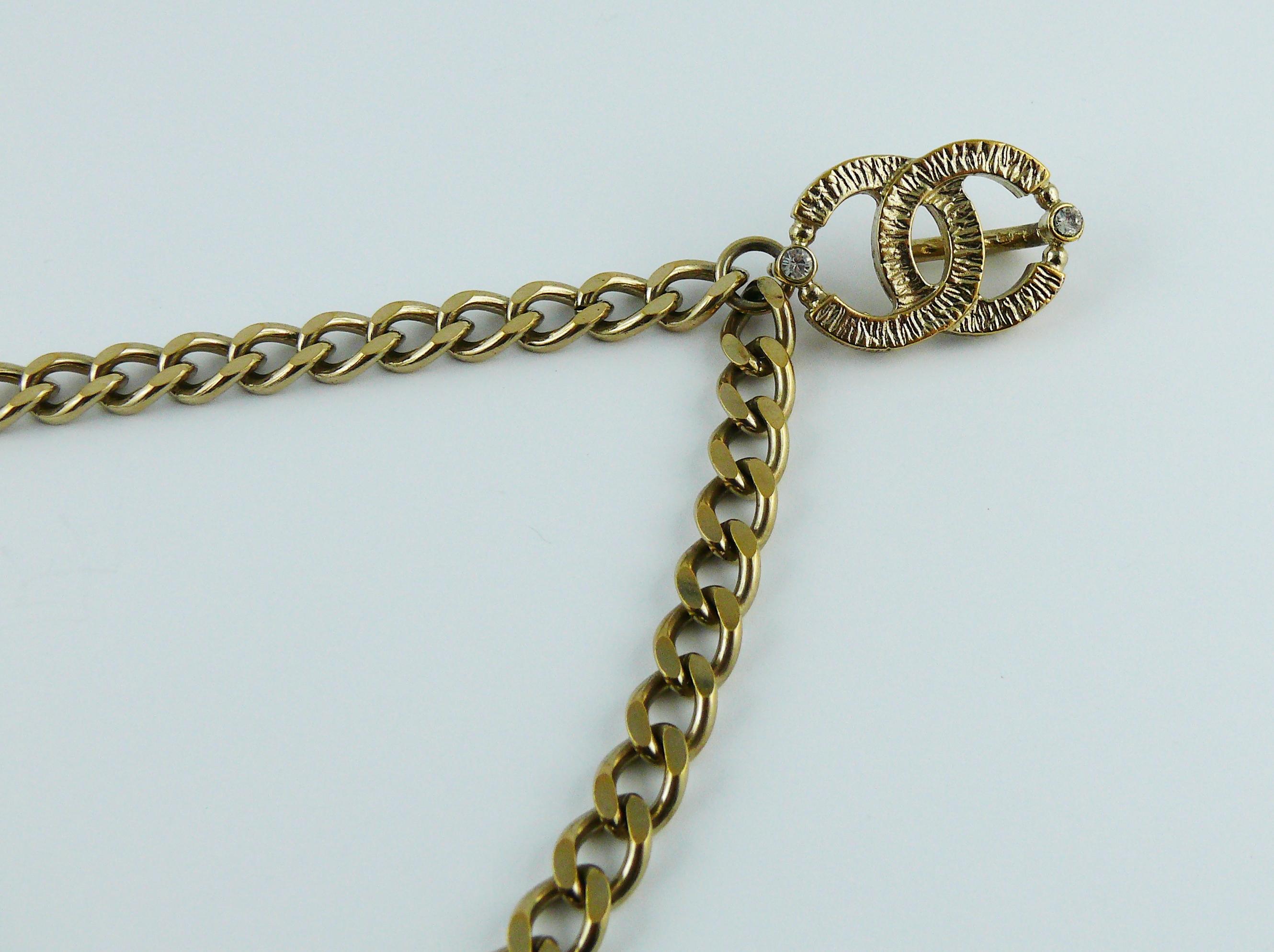 Chanel 2005 Clover and CC Chain Link Belt Necklace In Good Condition In Nice, FR