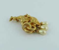 Christian Dior Vintage Dolphin Pearl Brooch