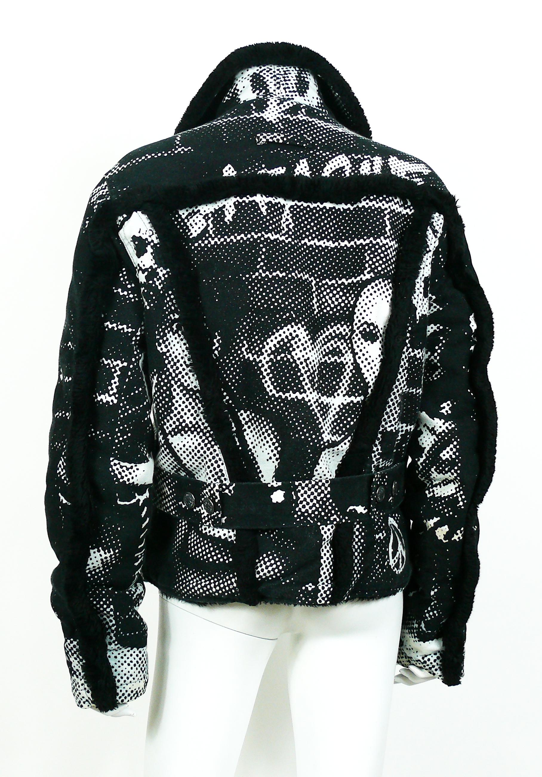 Jean Paul Gaultier Vintage Fight Racism Newspaper Print Graphic Jacket For Sale 1