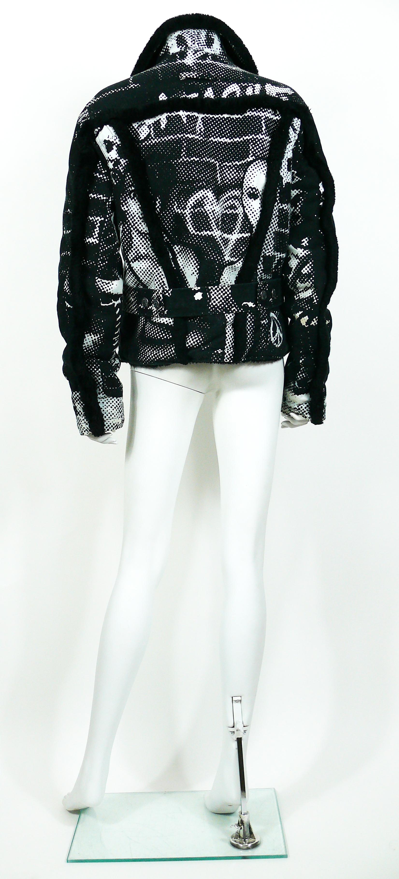 Women's or Men's Jean Paul Gaultier Vintage Fight Racism Newspaper Print Graphic Jacket For Sale