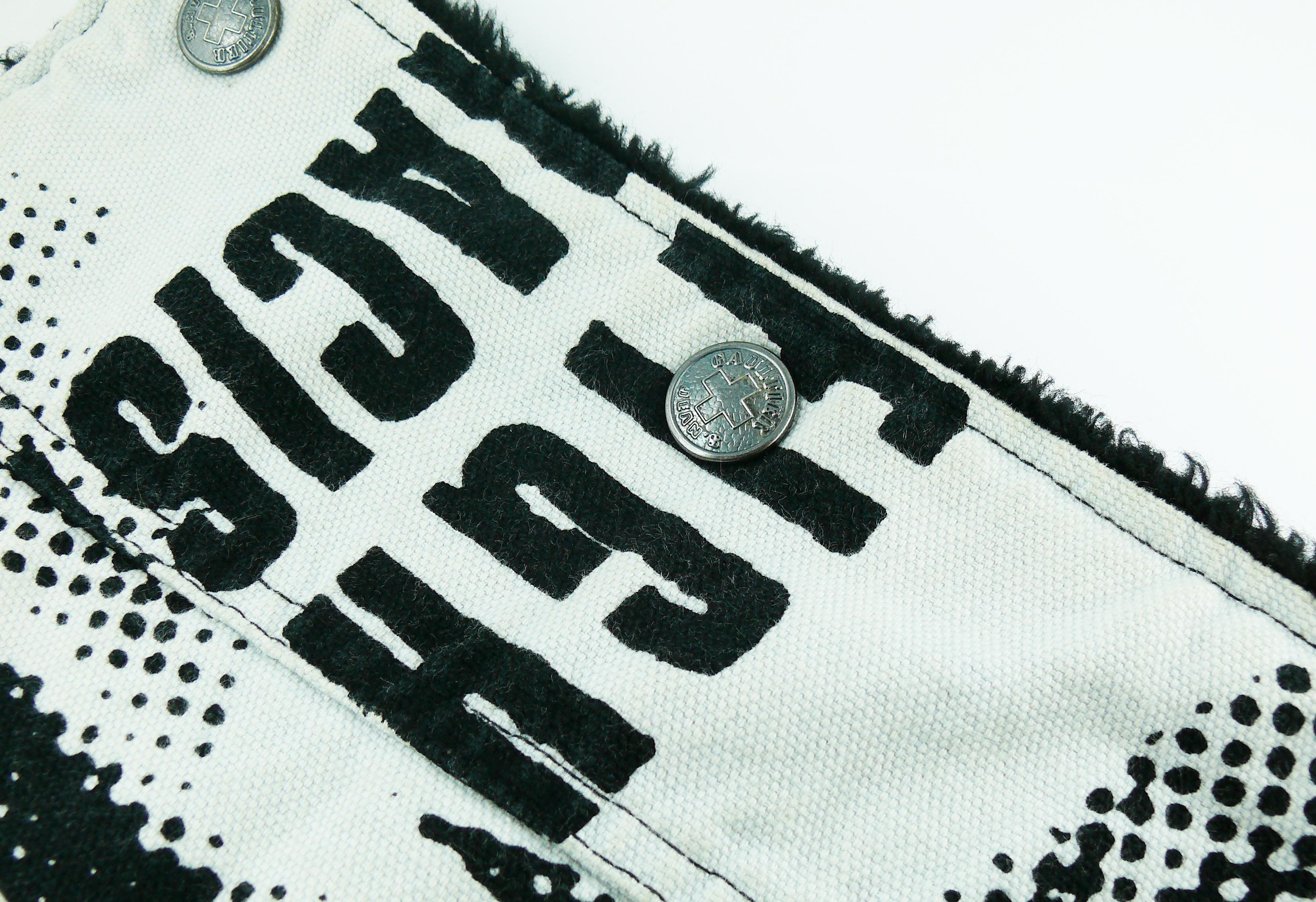 Jean Paul Gaultier Vintage Fight Racism Newspaper Print Graphic Jacket For Sale 11
