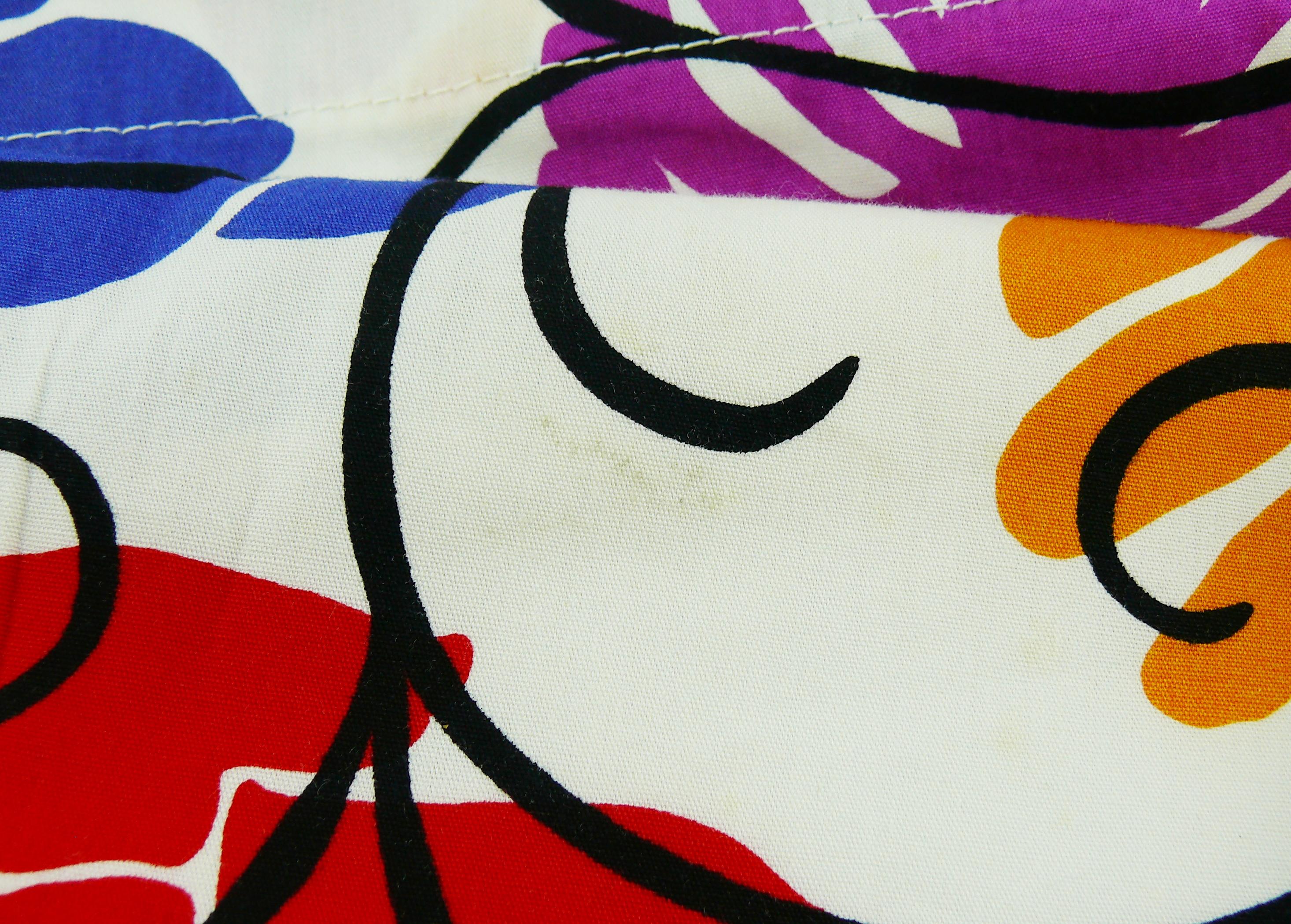 Yves Saint Laurent YSL Vintage Matisse Inspired Floral Cotton Sash Skirt For Sale 7