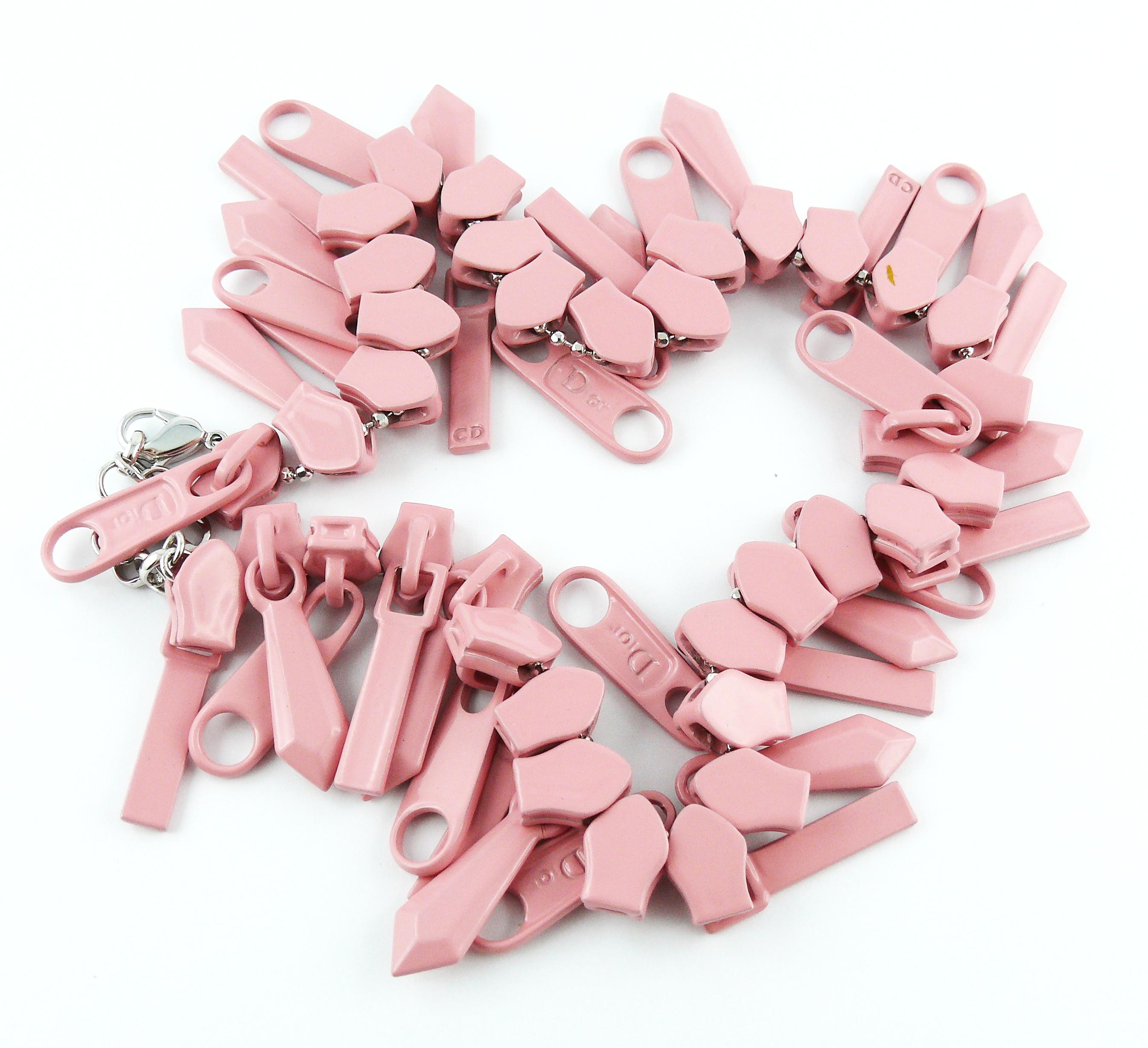 Christian Dior Pink Zipper Cursor Necklace 2