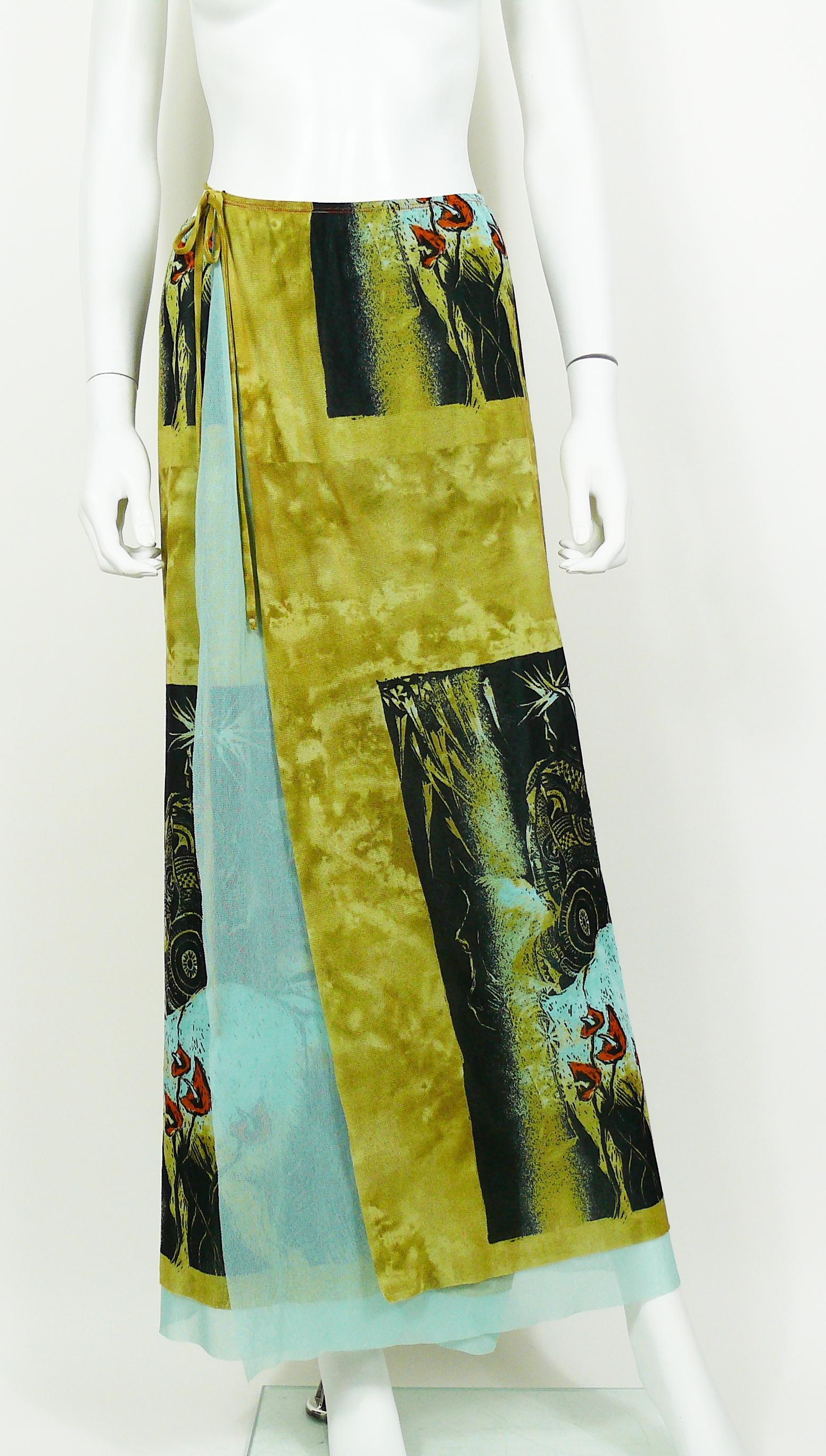 Jean Paul Gaultier Vintage Maori Print Sheer Mesh Ensemble 2