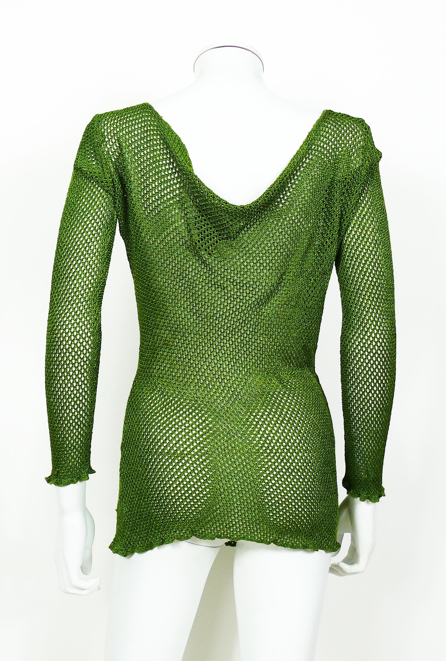 Jean Paul Gaultier Vintage 1990s Green Fishnet Top 2