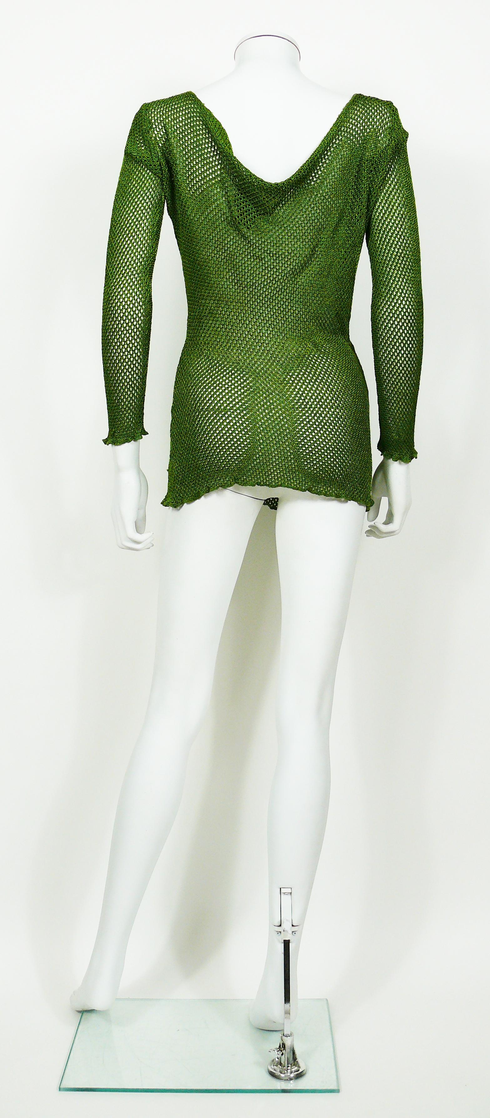 Jean Paul Gaultier Vintage 1990s Green Fishnet Top 1