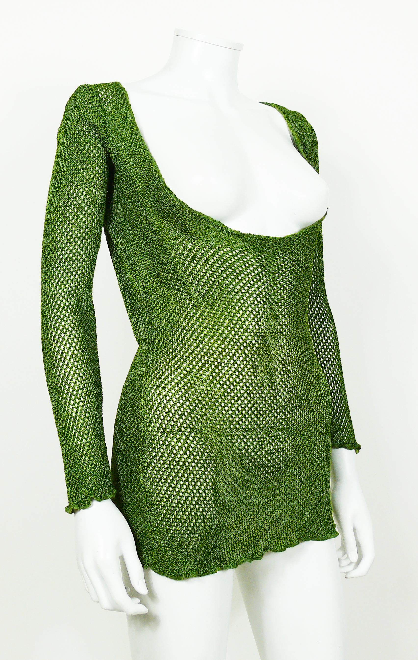 green fishnet shirt