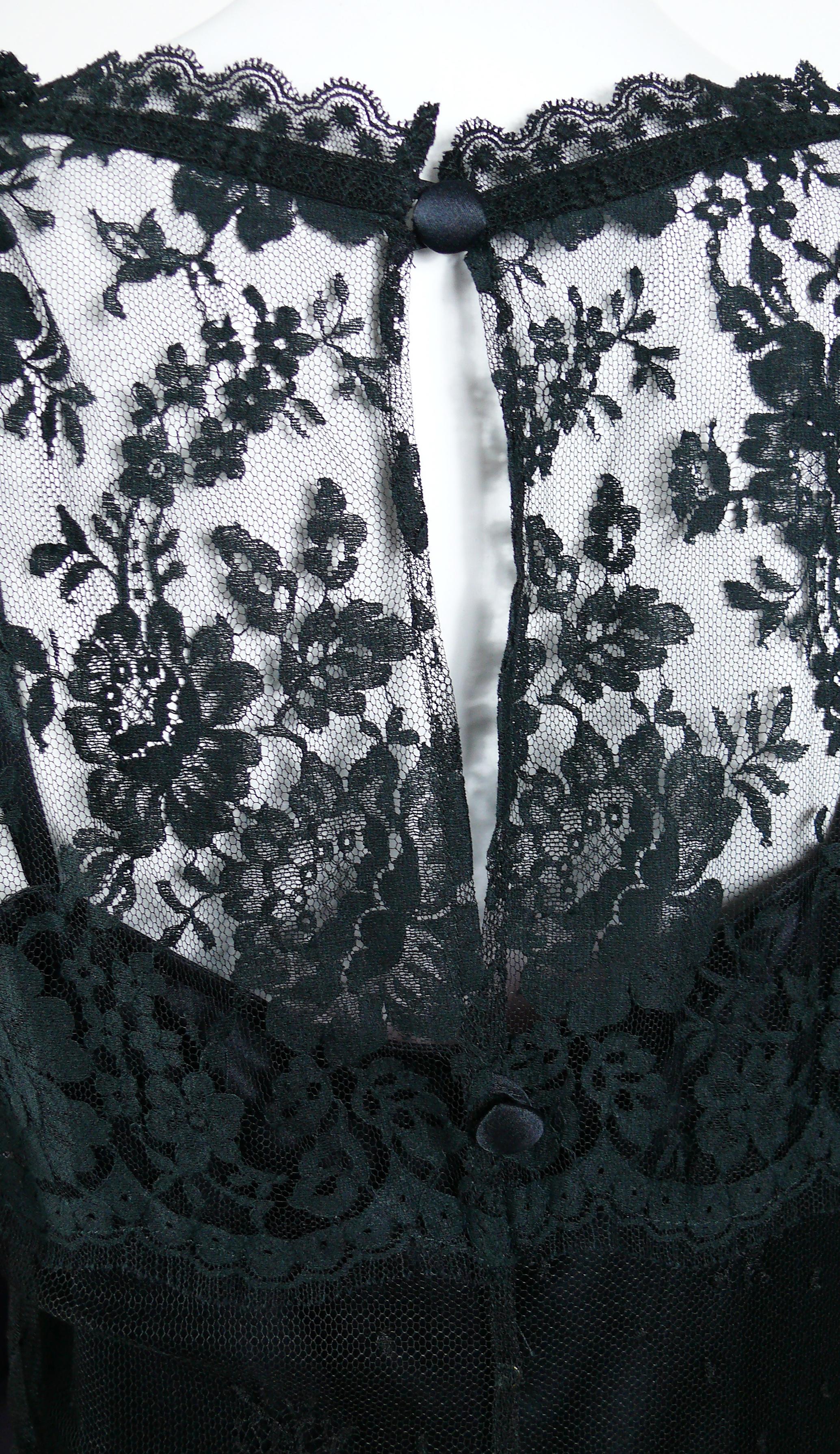Christian Lacroix Vintage Black Lace Maxi Dress, 1990s  For Sale 2