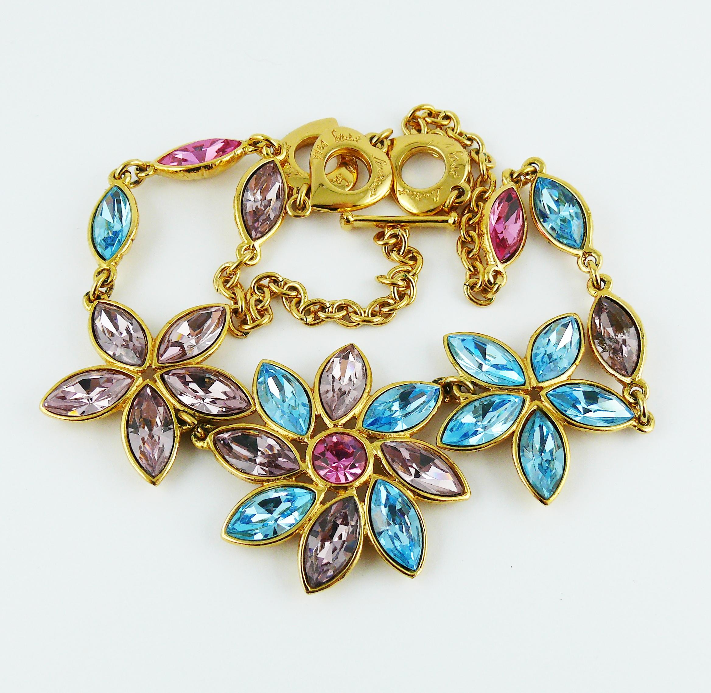 Yves Saint Laurent YSL Vintage Jewelled Floral Necklace In Excellent Condition In Nice, FR