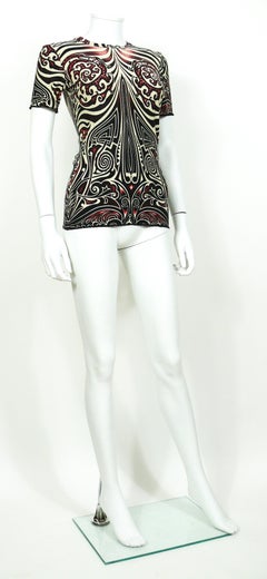 Jean Paul Gaultier Vintage Aboriginal Maori Tattoo Print Top