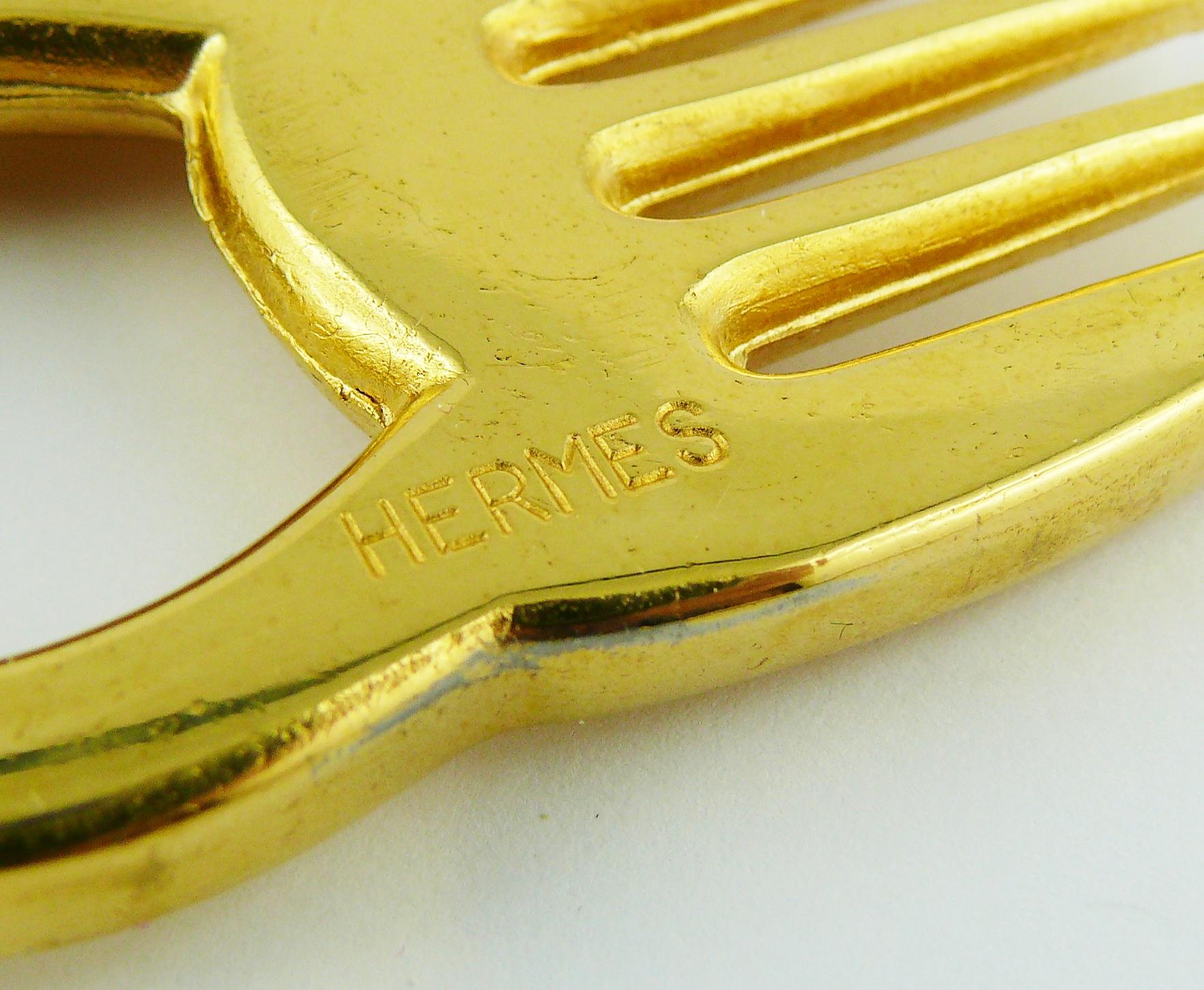 Hermès Vintage Gold Toned Horse Comb 1