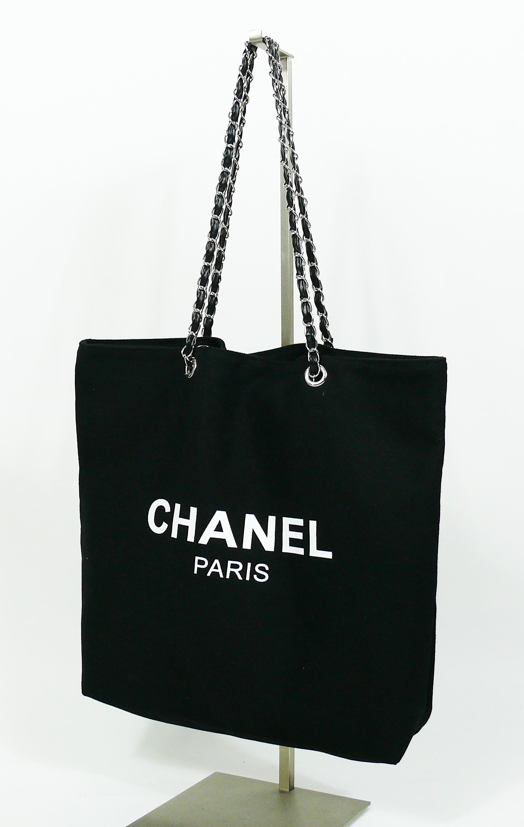chanel black canvas bag