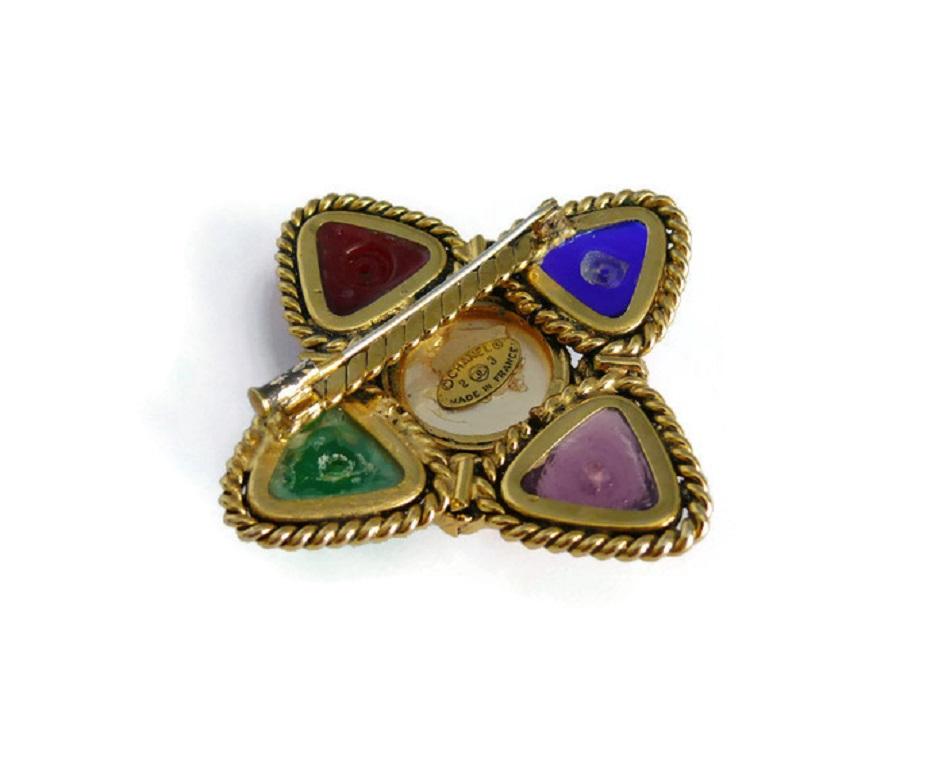 Chanel Vintage Gripoix Poured Glass Brooch, 1988  2