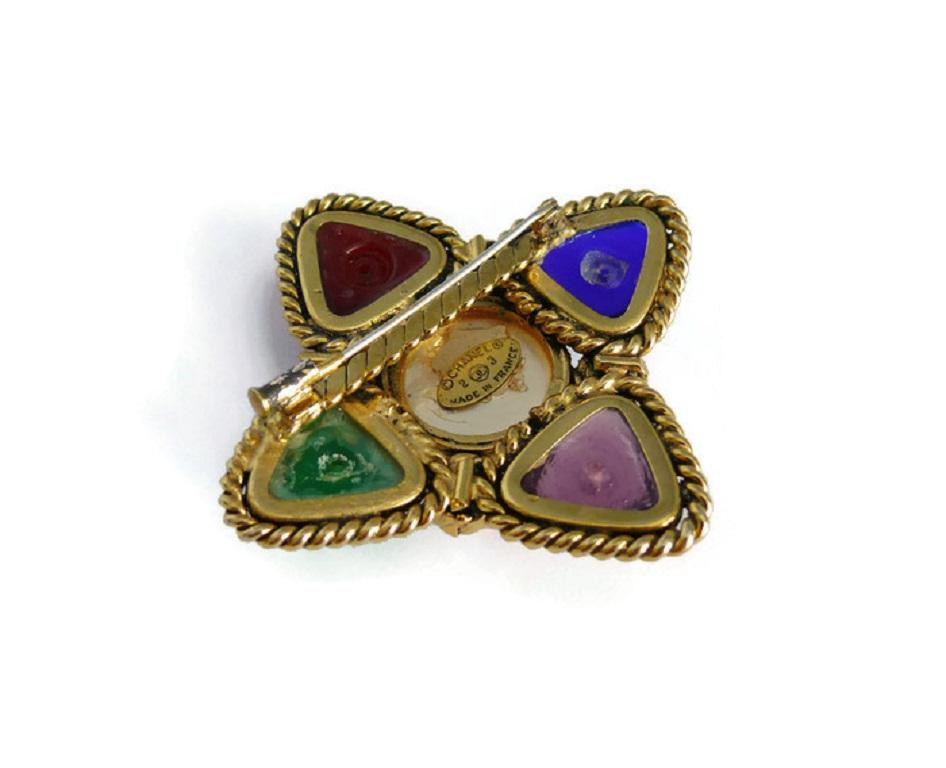 Chanel Vintage Gripoix Poured Glass Brooch, 1988 2