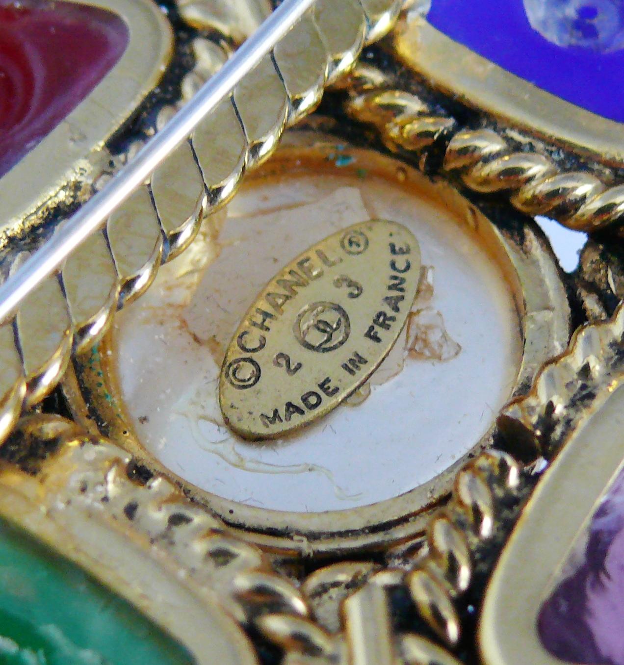 Chanel Vintage Gripoix Poured Glass Brooch, 1988 4