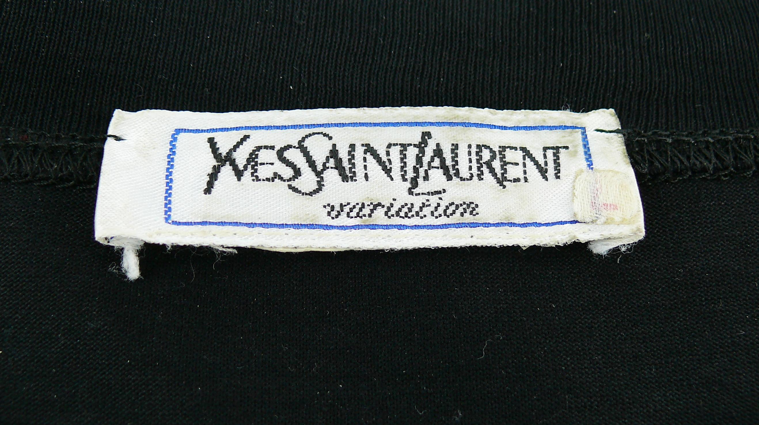 Yves Saint Laurent YSL Vintage Signature Black Top   For Sale 1