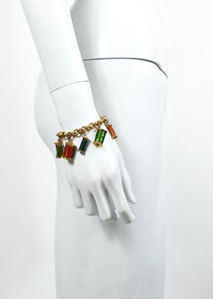 Nina Ricci Vintage Multicolored Sewing Thread Spool Charm Bracelet