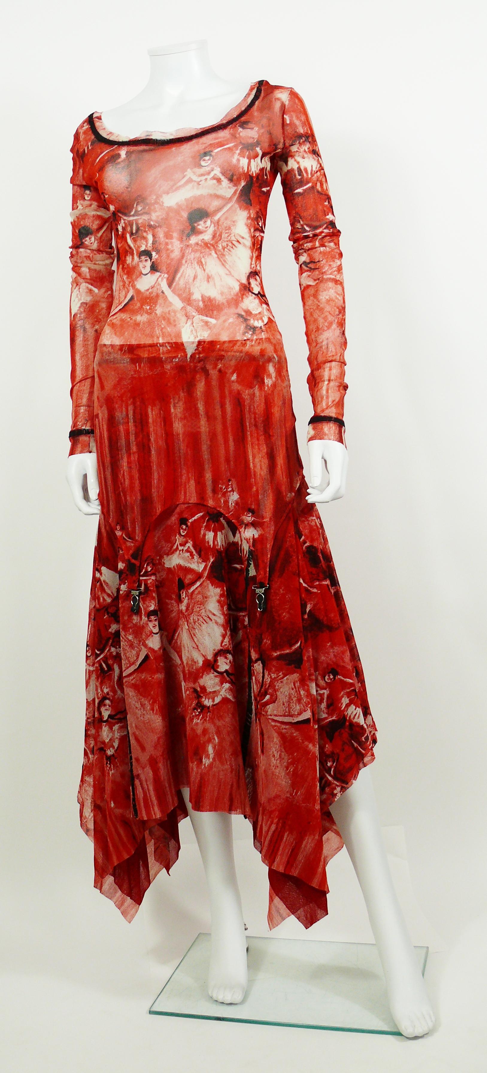 Women's Jean Paul Gaultier Degas Ballerina Print Mesh Maxi Skirt Ensemble
