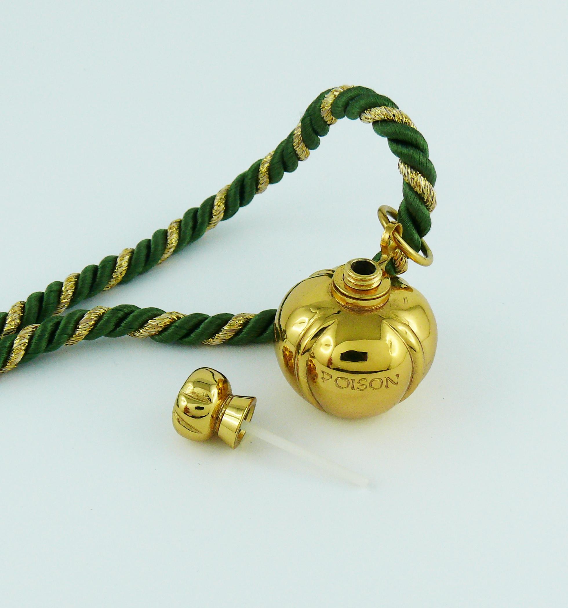 Christian Dior Vintage Gold Toned Miniature Perfume Bottle Pendant Necklace 1