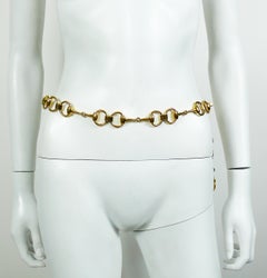 Gucci Vintage Gold Toned Horse Bit Chain Belt Necklace
