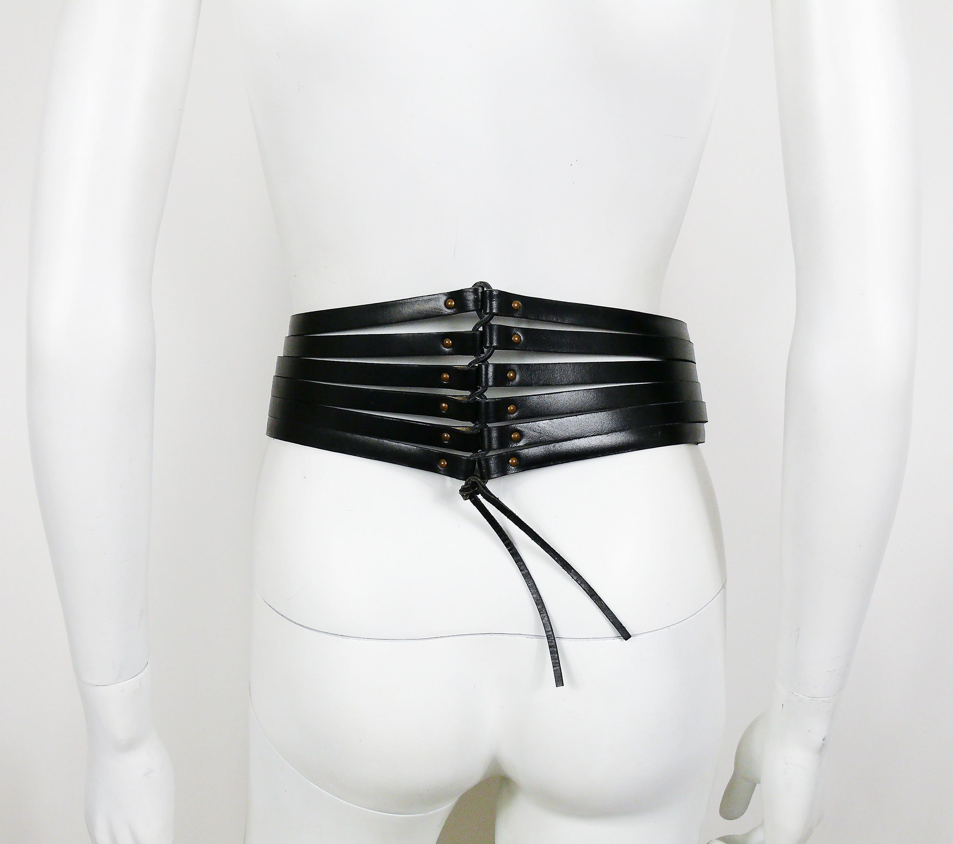 Alaia Vintage Schwarzer Korsettgürtel aus Leder im Zustand „Gut“ in Nice, FR