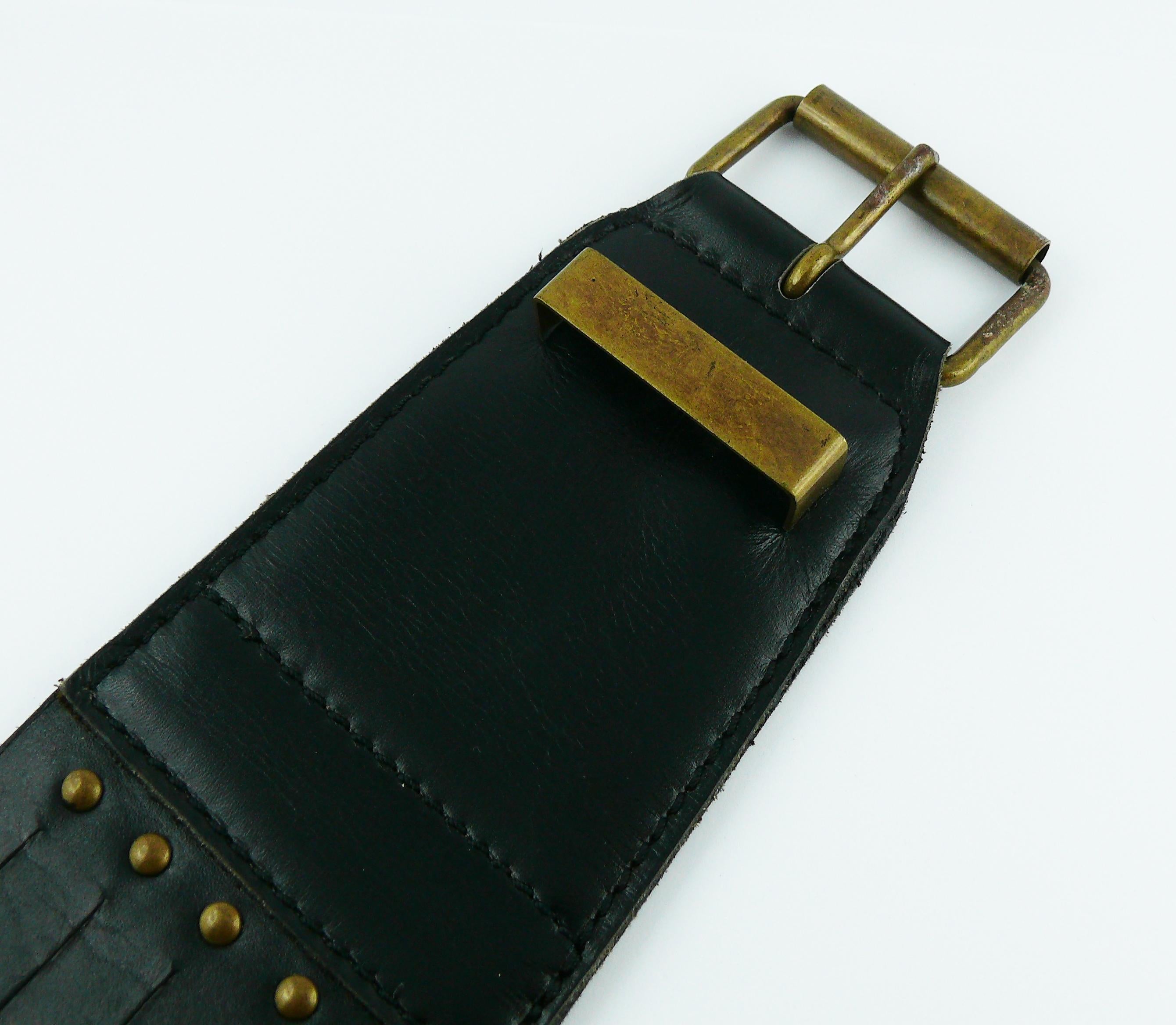 Alaia Vintage Black Leather Corset Belt In Good Condition For Sale In Nice, FR
