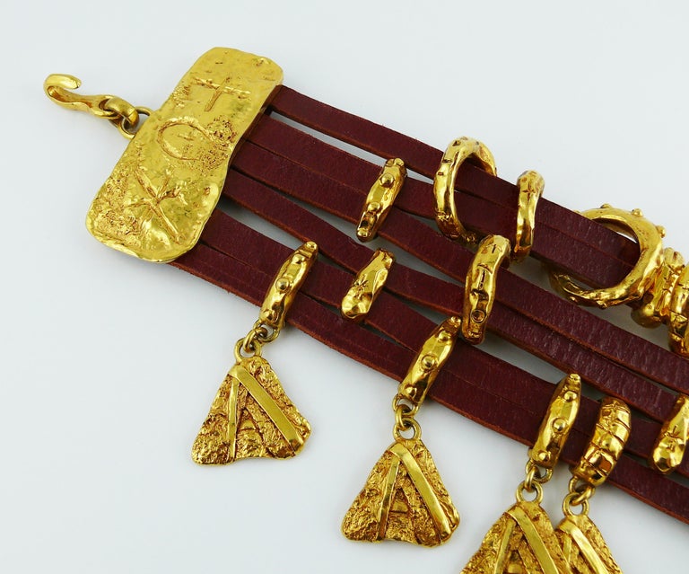 Christian Lacroix Vintage Leather Choker Necklace at 1stDibs