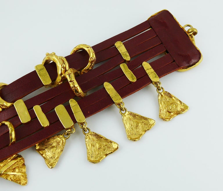 Christian Lacroix Vintage Leather Choker Necklace at 1stDibs