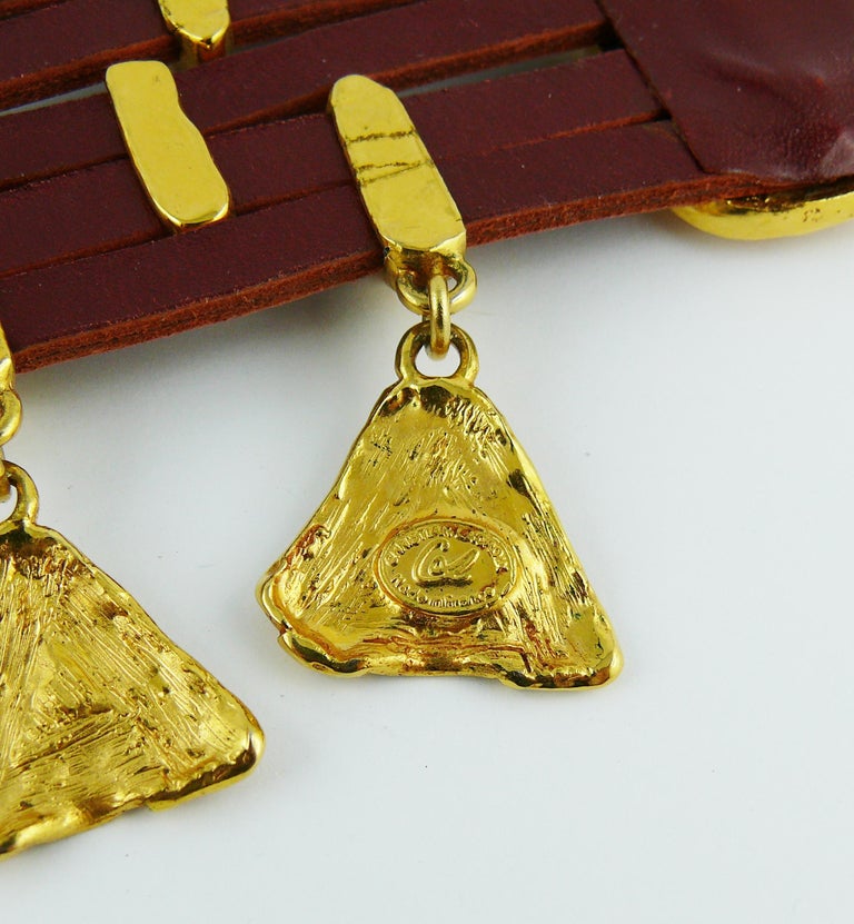 Christian Lacroix Vintage Leather Choker Necklace at 1stDibs