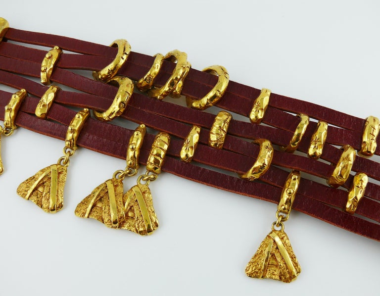 Christian Lacroix Vintage Leather Choker Necklace at 1stDibs