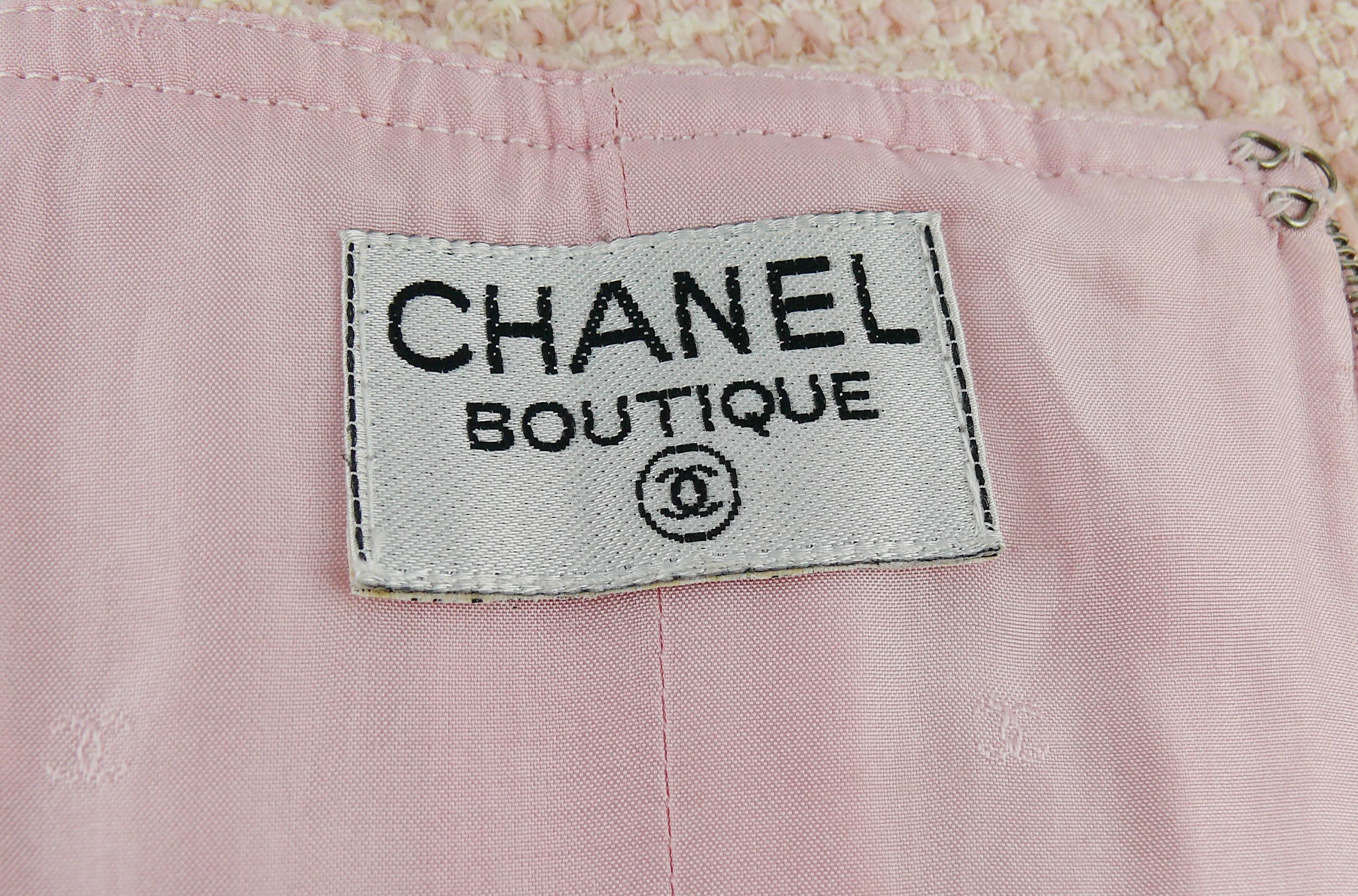 Chanel Vintage Classic Tweed Baby Rosa Korsettgürtel 1