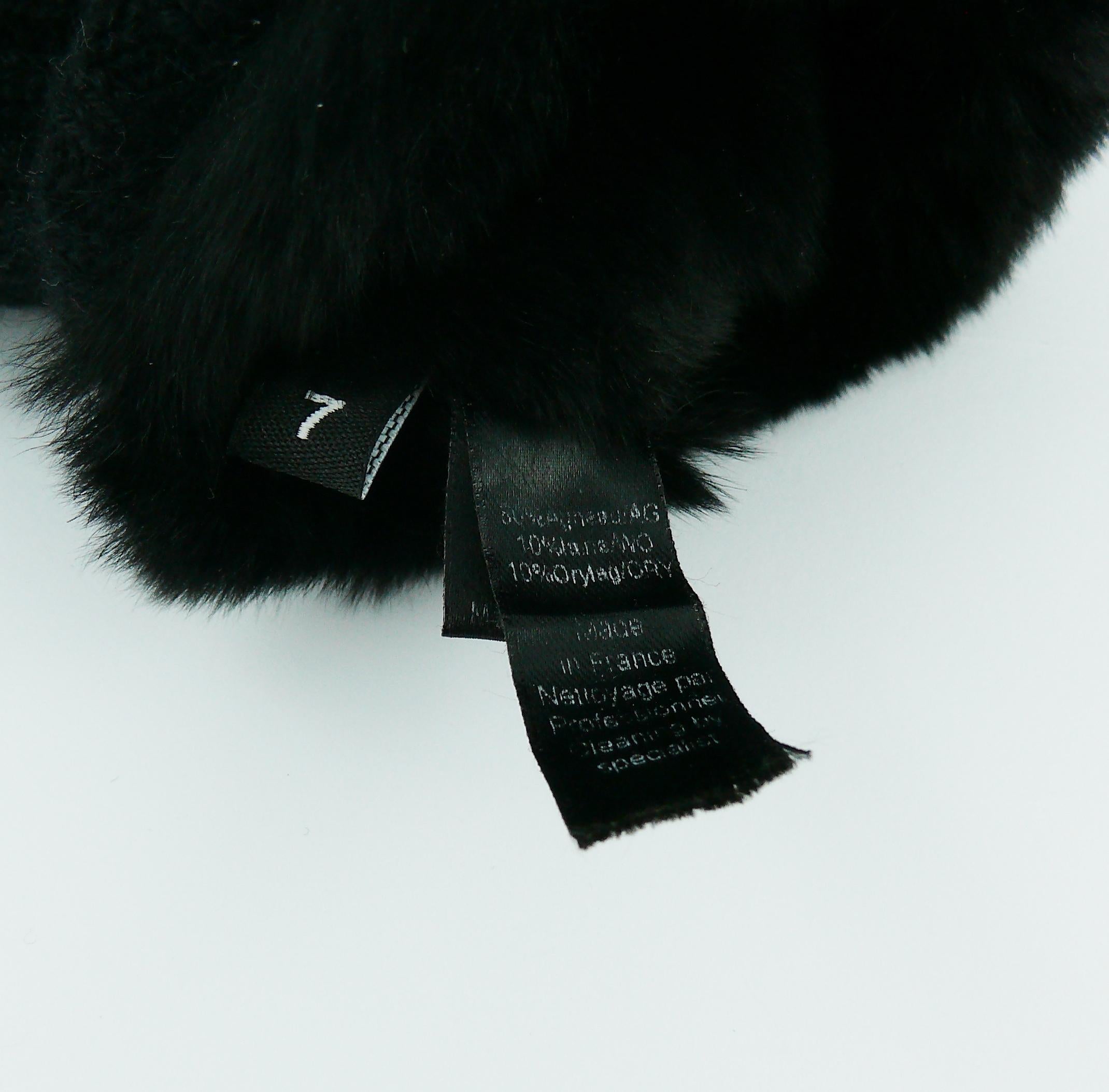 Chanel black lambskin and wool Fingerless Gloves  3