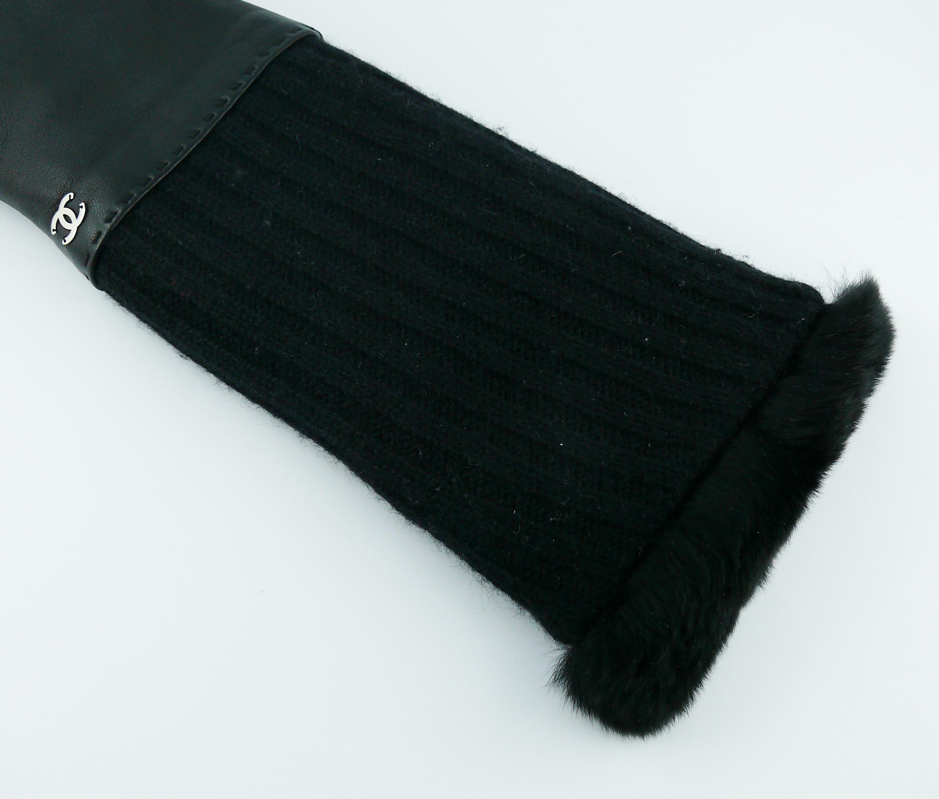 chanel fingerless gloves with fur