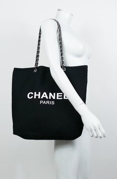 Chanel Black Canvas Tote Shopping Promotional Gift Bag
