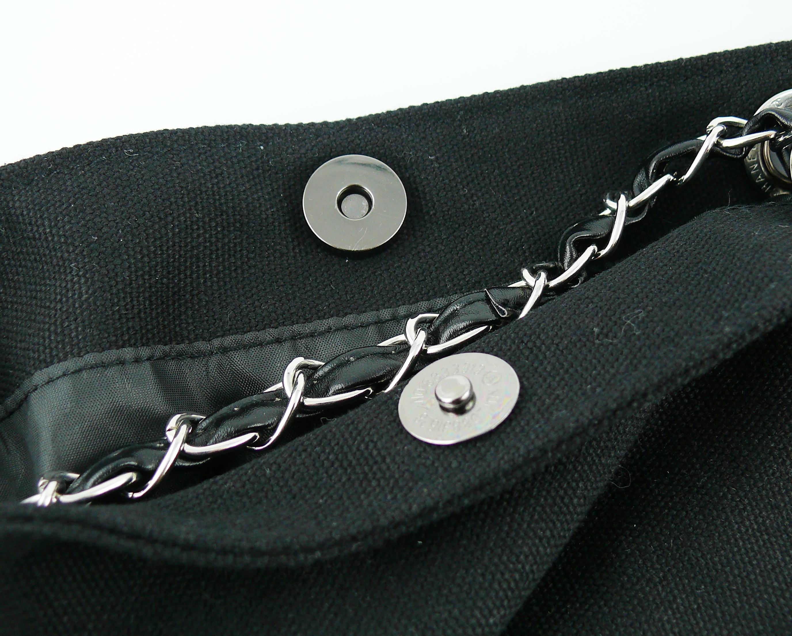 Chanel Black Canvas Tote Shopping Promotional Gift Bag 4