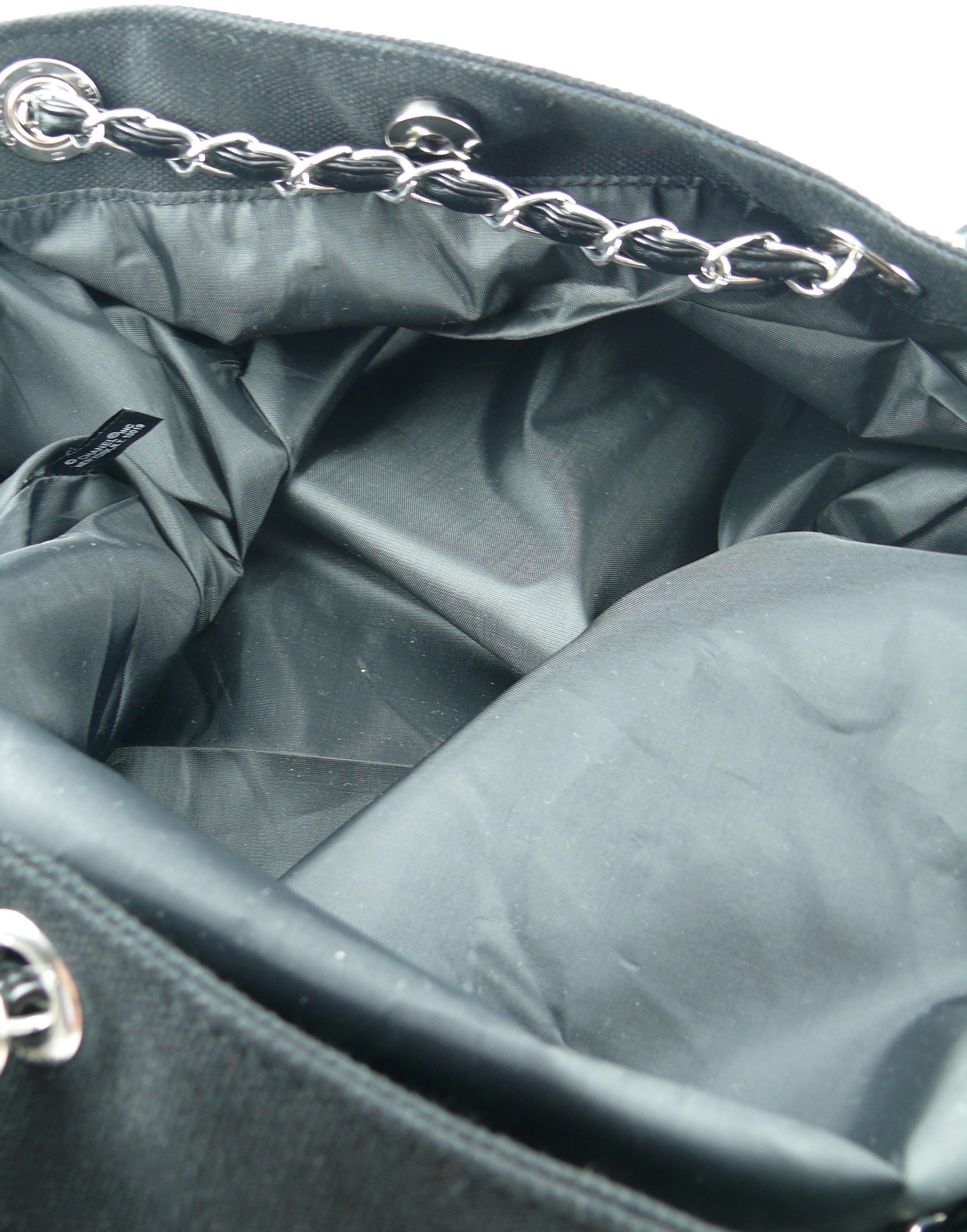 Chanel Black Canvas Tote Shopping Promotional Gift Bag 5