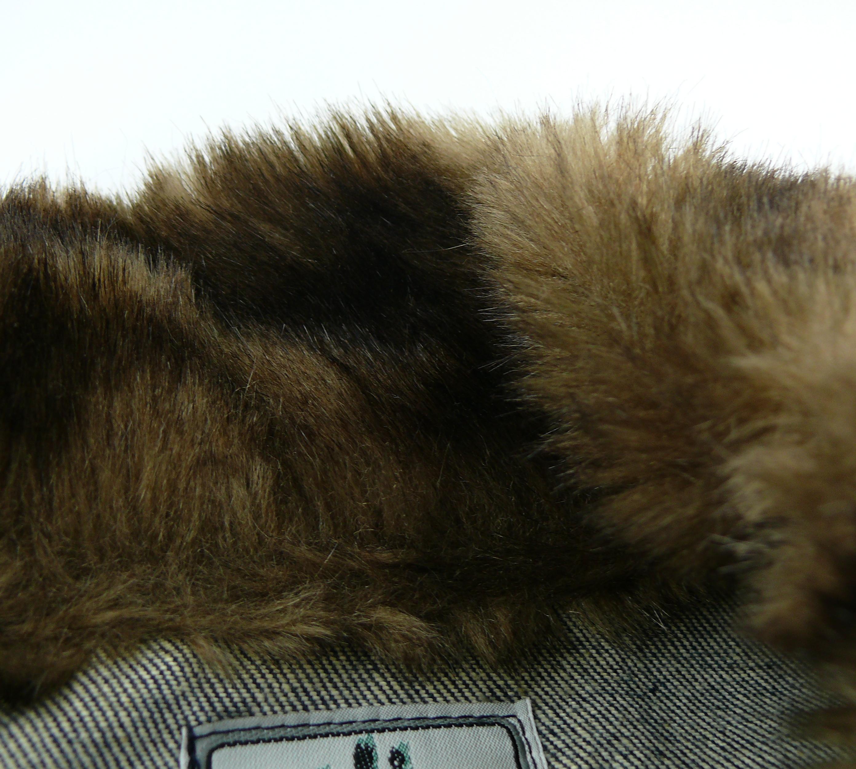 Jean Paul Gaultier Vintage Denim Faux Fur Sleeveless Jacket Size S 1