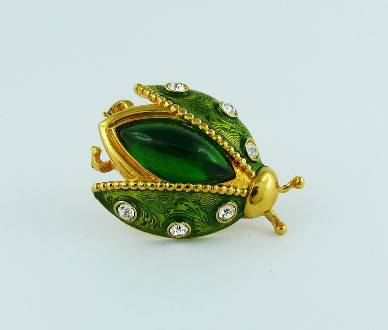 Christian Dior Vintage Rare Jeweled Ladybug Brooch at 1stDibs