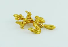 Christian Lacroix Vintage Devil Heart Fire Brooch