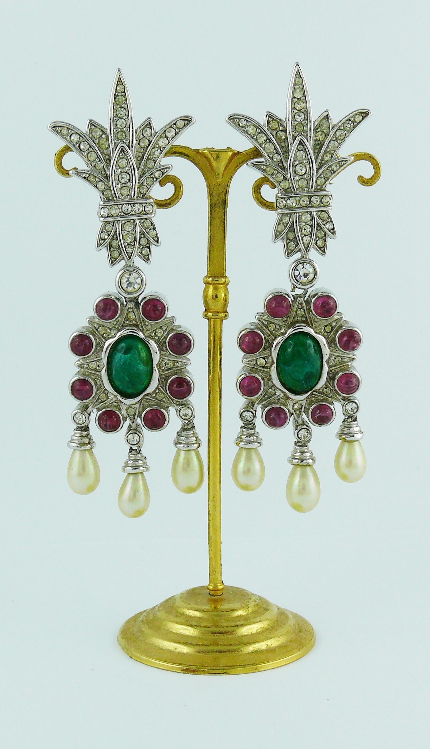 Christian Dior Vintage Mughal Inspired Dangling Earrings 1