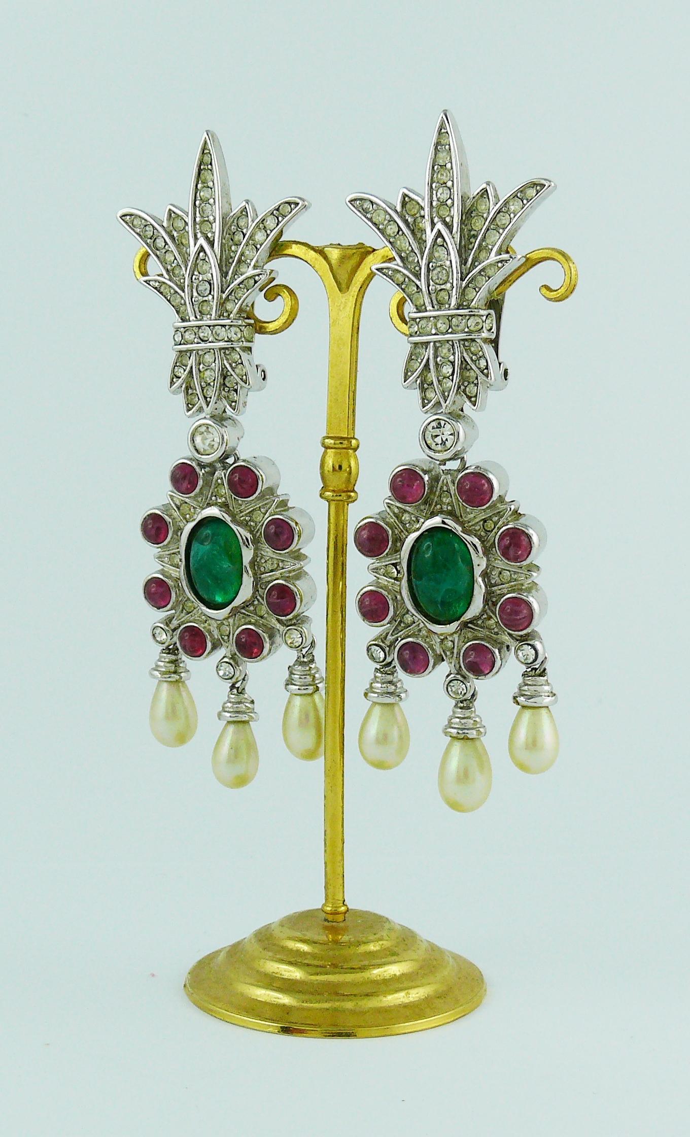 Christian Dior Vintage Mughal Inspired Dangling Earrings 3