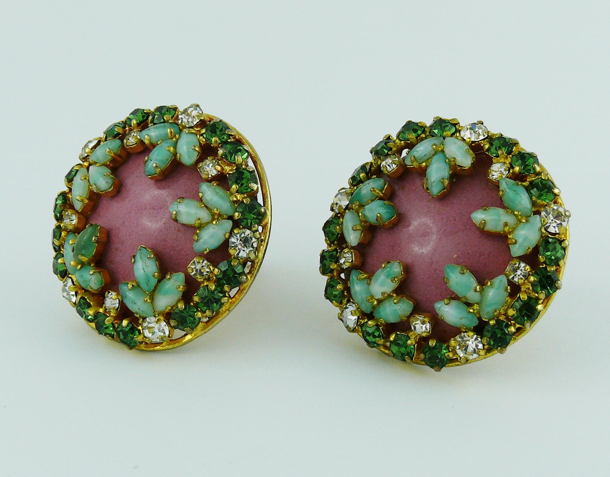 Christian Dior Vintage Jewelled Clip-On Earrings 1960s 1