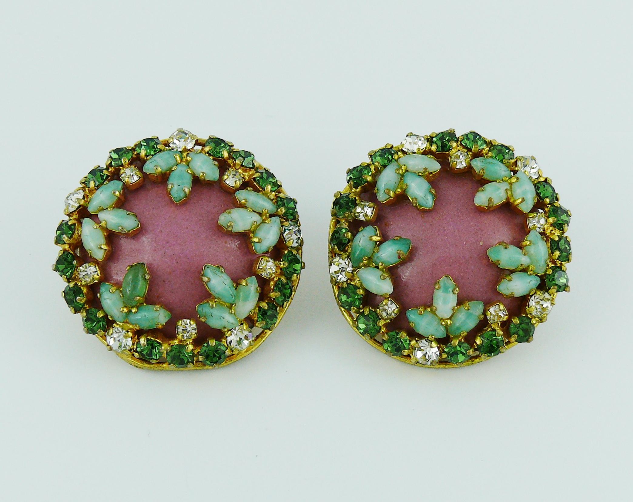 Women's Christian Dior Vintage Jewelled Clip-On Earrings 1960s