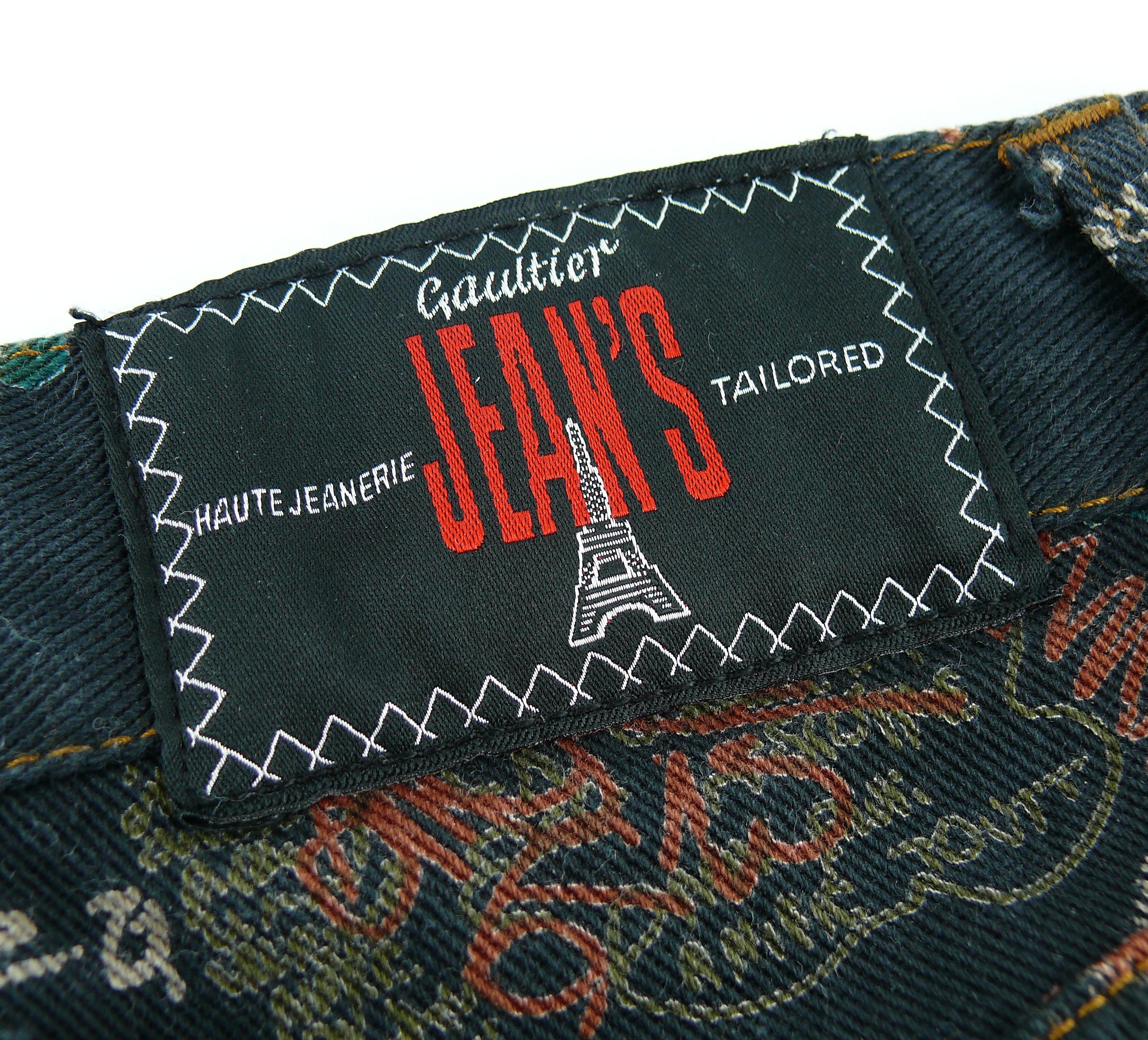 Jean Paul Gaultier Vintage Graffiti Print Pants Trousers US Size 30 In Good Condition In Nice, FR